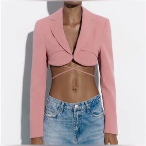 NWOT Zara cropped blazer top